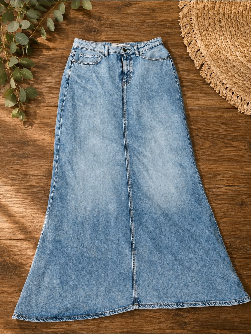 G by Guess Light Blue Denim Maxi Skirt